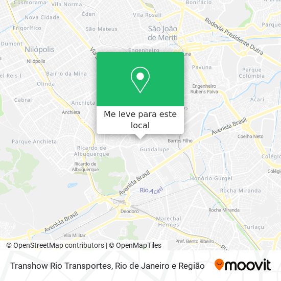 Transhow Rio Transportes mapa