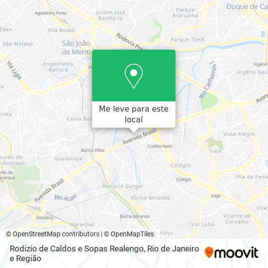 Rodizio de Caldos e Sopas Realengo mapa