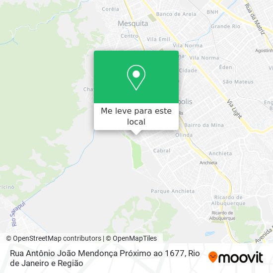 Rua Antônio João Mendonça Próximo ao 1677 mapa