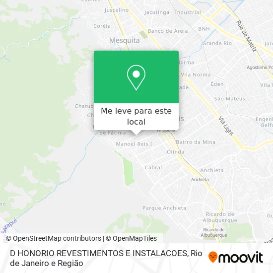 D HONORIO REVESTIMENTOS E INSTALACOES mapa