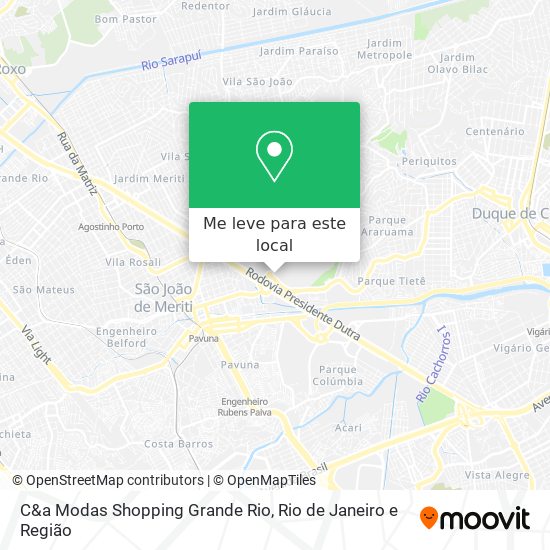 C&a Modas Shopping Grande Rio mapa