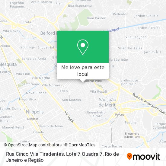 Rua Cinco Vila Tiradentes, Lote 7 Quadra 7 mapa