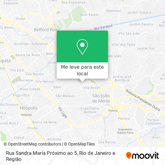 Rua Sandra Maria Próximo ao 5 mapa