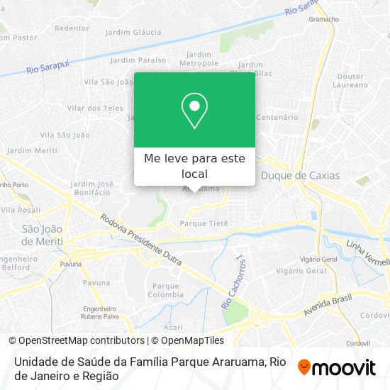 Unidade de Saúde da Família Parque Araruama mapa