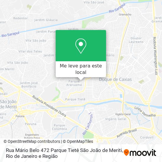 Rua Mário Belo 472 Parque Tietê São João de Meriti mapa