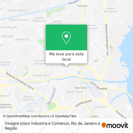 Vinagre Unico Industria e Comercio mapa