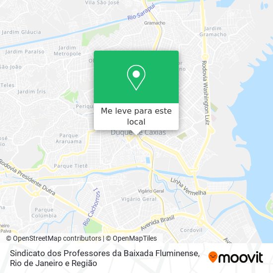 Sindicato dos Professores da Baixada Fluminense mapa
