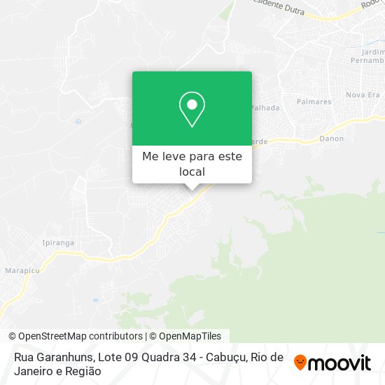 Rua Garanhuns, Lote 09 Quadra 34 - Cabuçu mapa