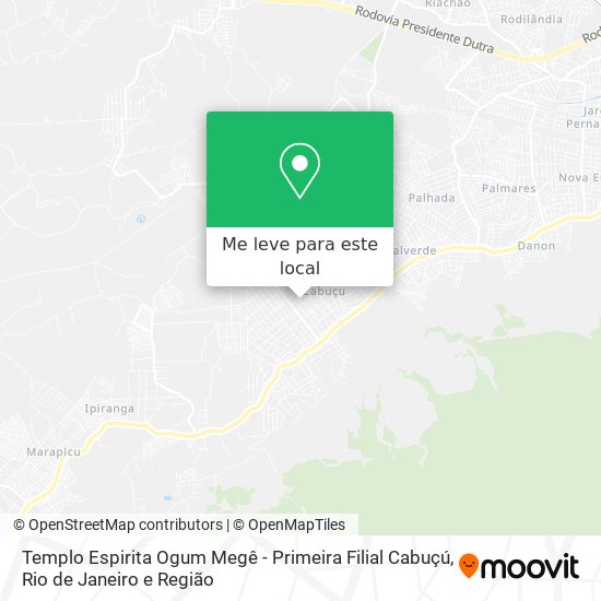 Templo Espirita Ogum Megê - Primeira Filial Cabuçú mapa