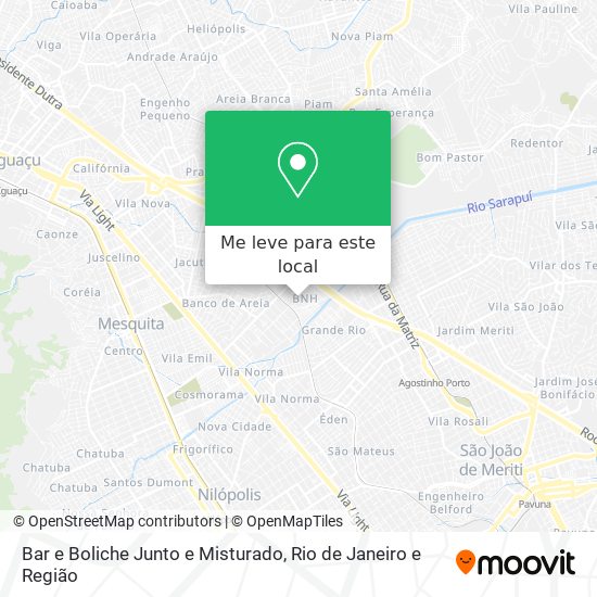 Bar e Boliche Junto e Misturado mapa