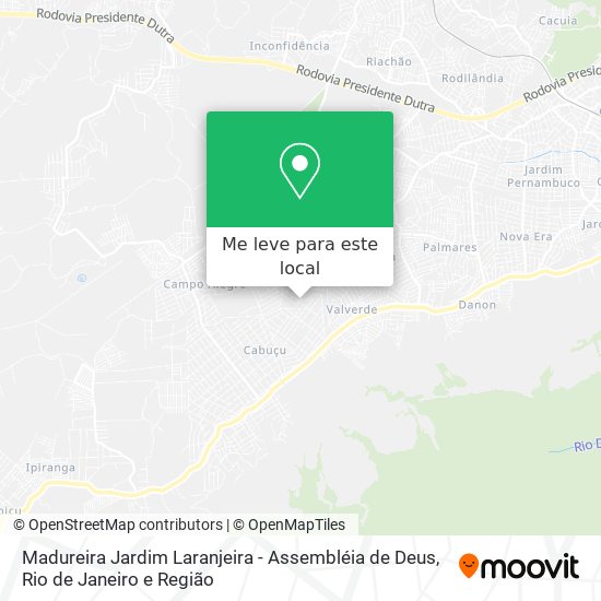 Madureira Jardim Laranjeira - Assembléia de Deus mapa