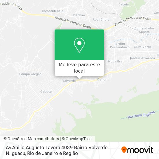 Av.Abilio Augusto Tavora 4039 Bairro Valverde N.Iguacu mapa