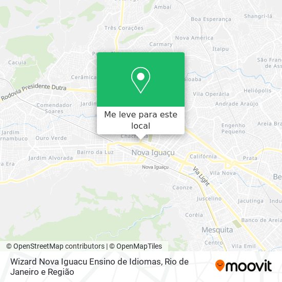 Wizard Nova Iguacu Ensino de Idiomas mapa