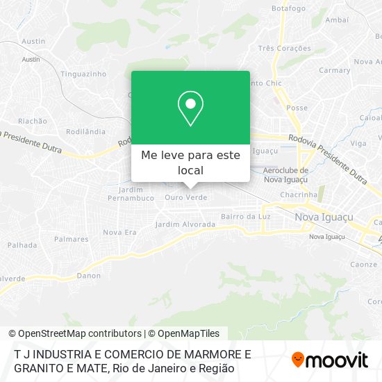 T J INDUSTRIA E COMERCIO DE MARMORE E GRANITO E MATE mapa