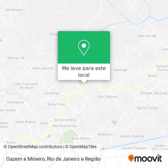 Oazem e Mineiro mapa