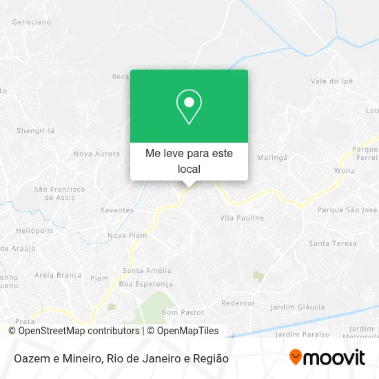 Oazem e Mineiro mapa