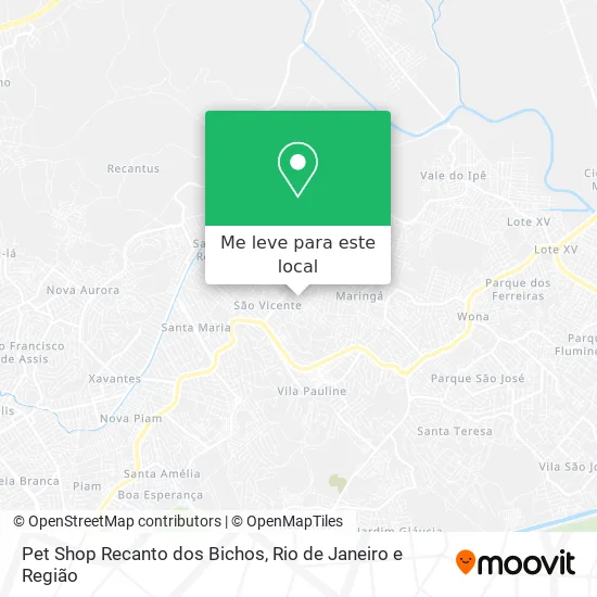 Pet Shop Recanto dos Bichos mapa