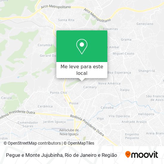 Pegue e Monte Jujubinha mapa