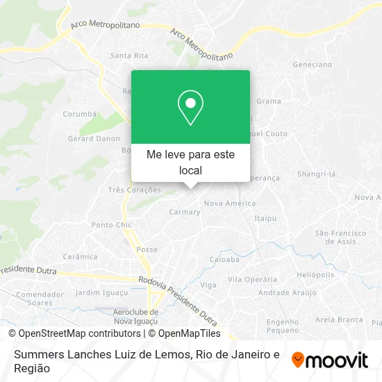 Summers Lanches Luiz de Lemos mapa