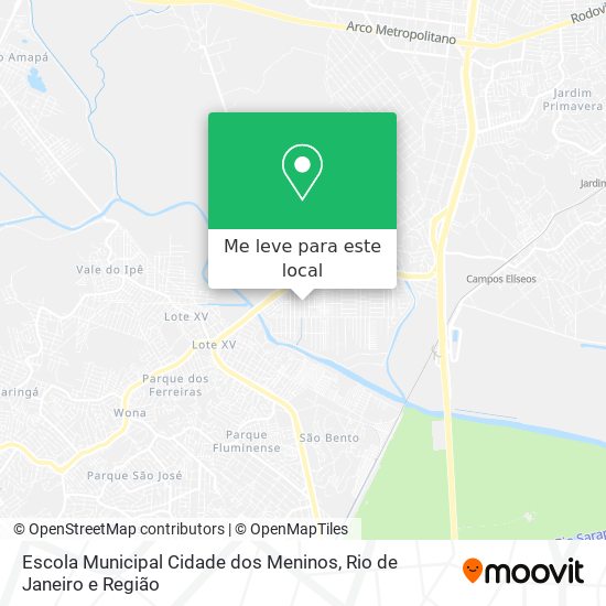 Escola Municipal Cidade dos Meninos mapa