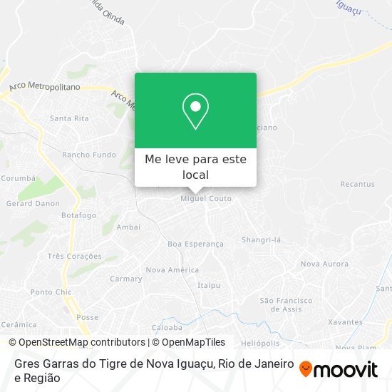 Gres Garras do Tigre de Nova Iguaçu mapa