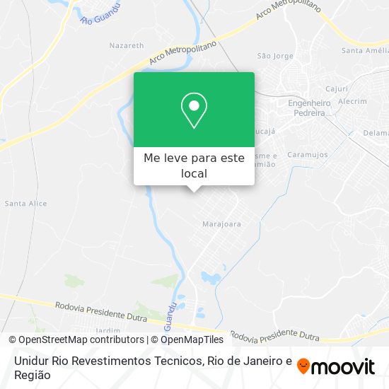 Unidur Rio Revestimentos Tecnicos mapa