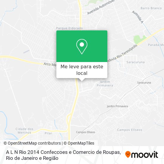 A L N Rio 2014 Confeccoes e Comercio de Roupas mapa