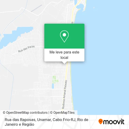 Rua das Raposas, Unamar, Cabo Frio-RJ mapa