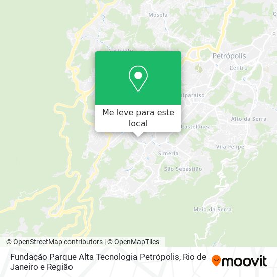 Fundação Parque Alta Tecnologia Petrópolis mapa