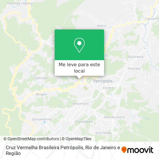 Cruz Vermelha Brasileira Petrópolis mapa
