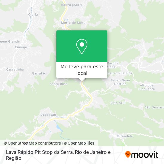 Lava Rápido Pit Stop da Serra mapa