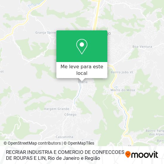 RECRIAR INDUSTRIA E COMERCIO DE CONFECCOES DE ROUPAS E LIN mapa