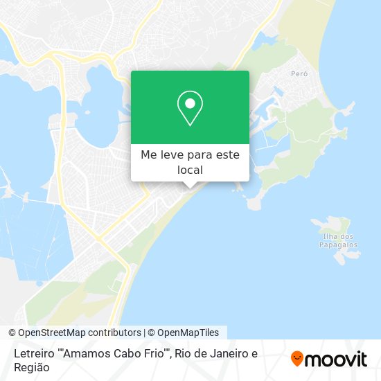 Letreiro ""Amamos Cabo Frio"" mapa