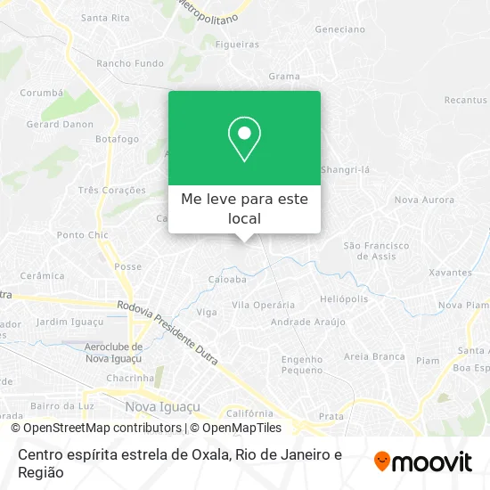 Centro espírita estrela de Oxala mapa