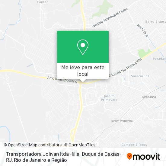 Transportadora Jolivan ltda -filial Duque de Caxias-RJ mapa
