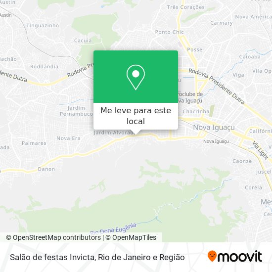 Salão de festas Invicta mapa