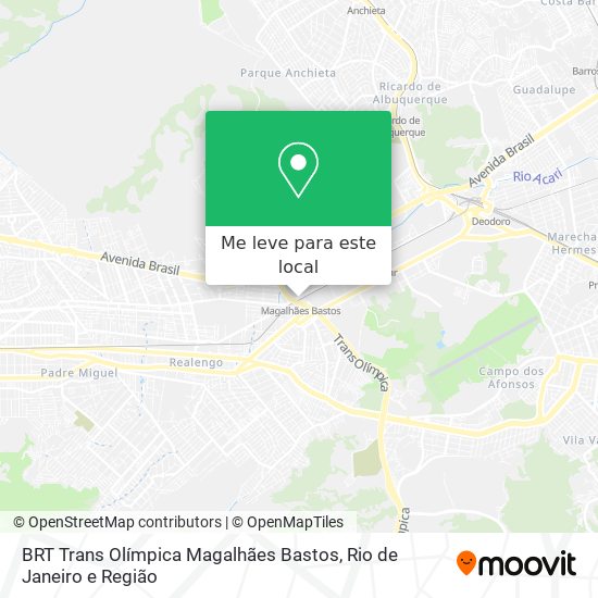BRT Trans Olímpica Magalhães Bastos mapa