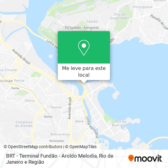 BRT - Terminal Fundão - Aroldo Melodia mapa
