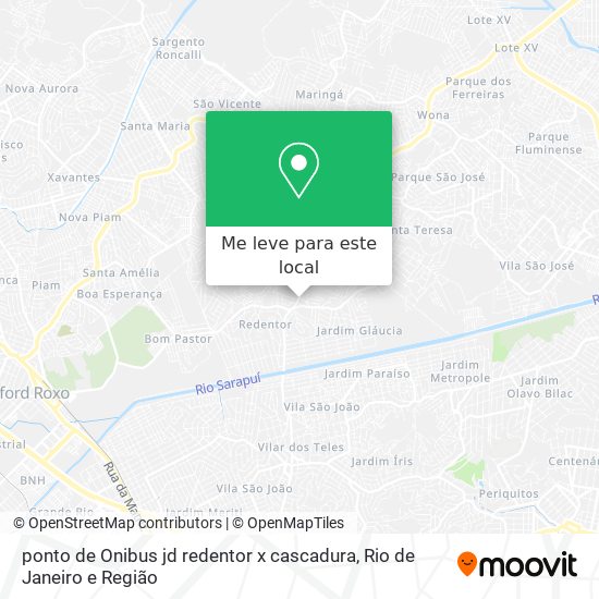 ponto de Onibus jd redentor x cascadura mapa