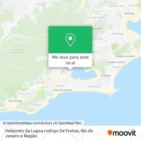 Heliponto da Lagoa rodrigo De Freitas mapa