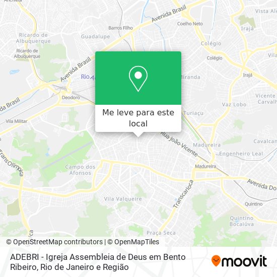 ADEBRI - Igreja Assembleia de Deus em Bento Ribeiro mapa