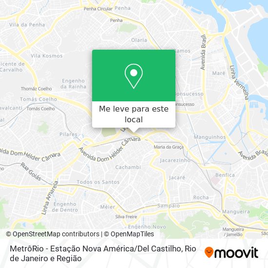 MetrôRio - Estação Nova América / Del Castilho mapa
