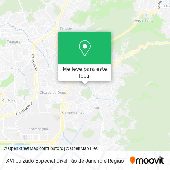 XVI Juizado Especial Cível mapa