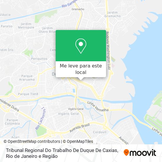 Tribunal Regional Do Trabalho De Duque De Caxias mapa