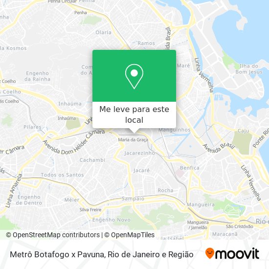 Metrô Botafogo x Pavuna mapa