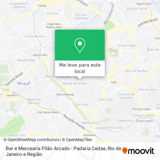 Bar e Mercearia Pilão Arcado - Padaria Cedae mapa