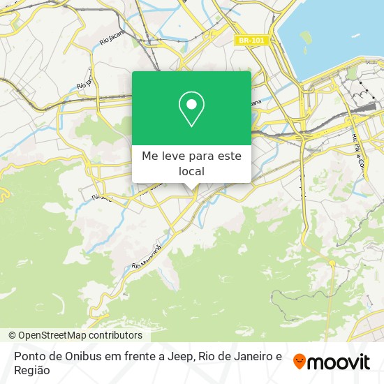 Ponto de Onibus em frente a Jeep mapa