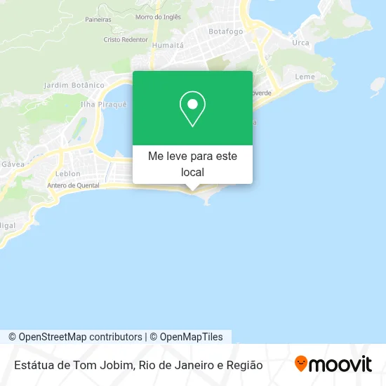 Estátua de Tom Jobim mapa