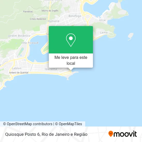 Quiosque Posto 6 mapa