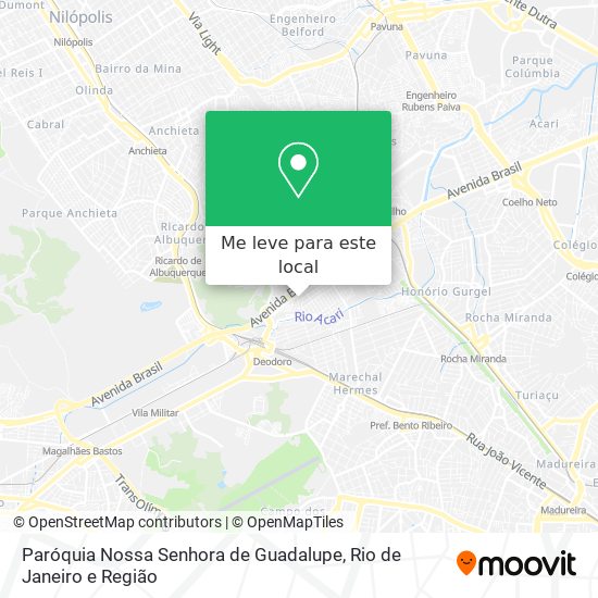 Paróquia Nossa Senhora de Guadalupe mapa